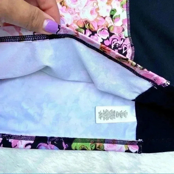 Cynthia Rowley Black Floral Athletic Tank Top - Picture 6 of 13